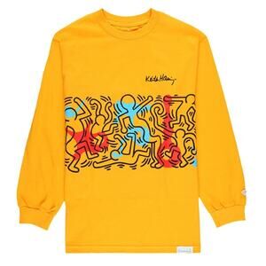 Keith Haring LS Tee Shirt Mustard Size S Diamond Supply Co Rhythm and Motion